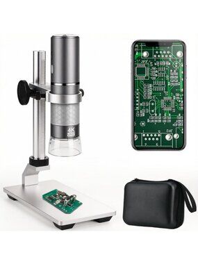 4K WiFi USB Digital Handheld Microscope with Adjustable Stand & High